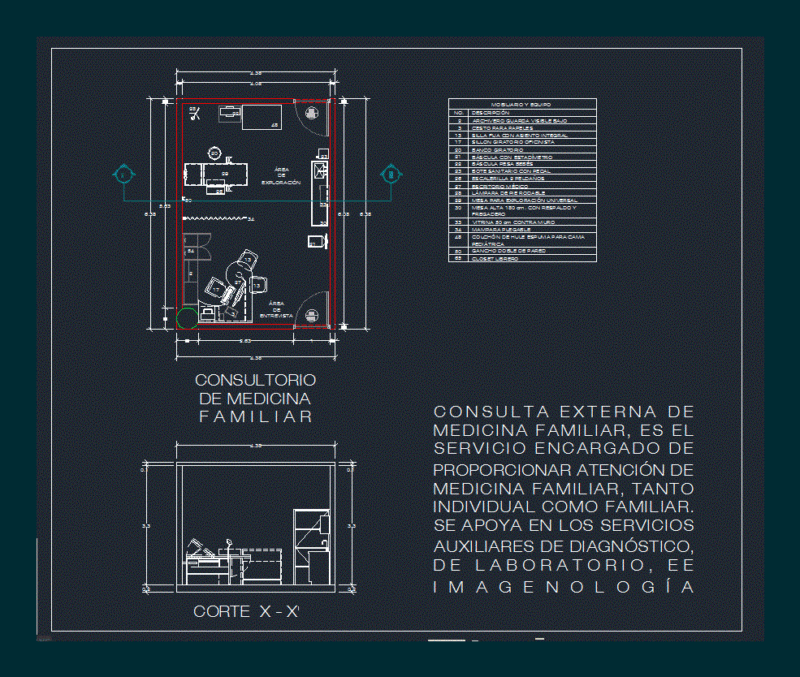 Family Outpatient DWG Block for AutoCAD