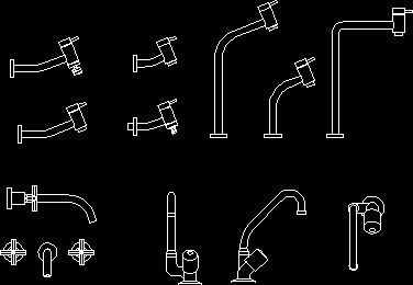 Faucets 2D DWG Block for AutoCAD • DesignsCAD