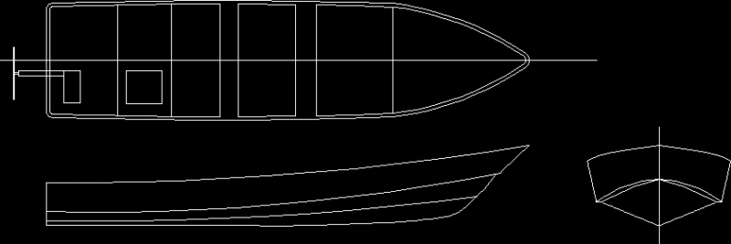 Fiber Fishing Boat DWG Block for AutoCAD