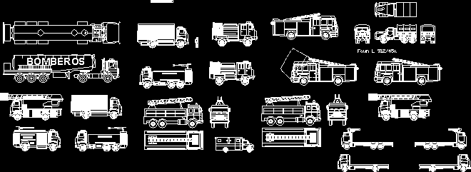 Fire Truck 2d Autocad Blocks