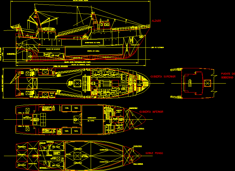 Fishing Boat DWG Plan for AutoCAD • Designs CAD