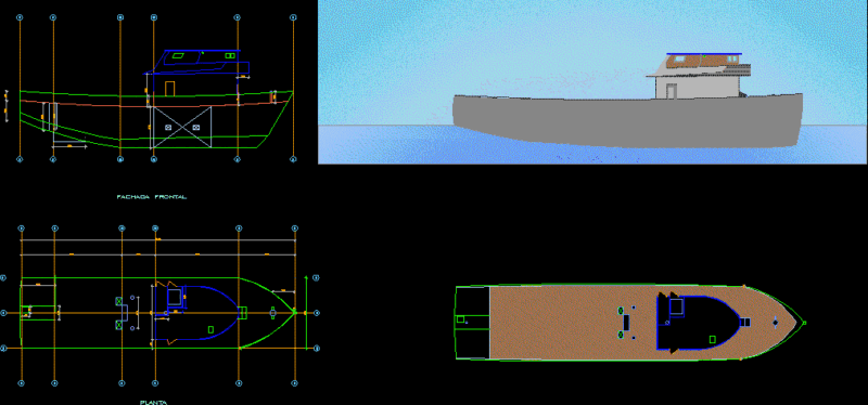 Fishing Boat DWG Plan for AutoCAD