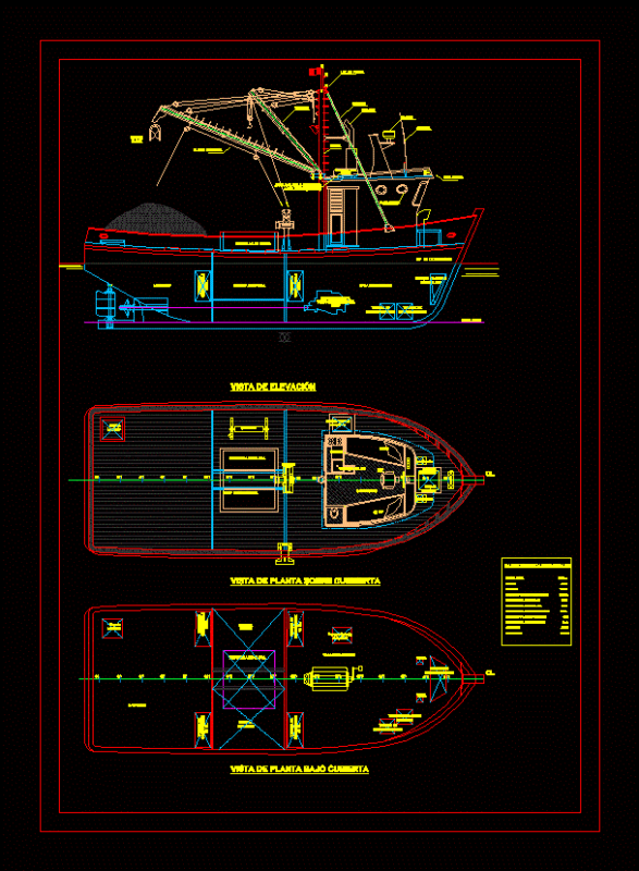 Fishing Boat Fishing Boat DWG Plan for AutoCAD