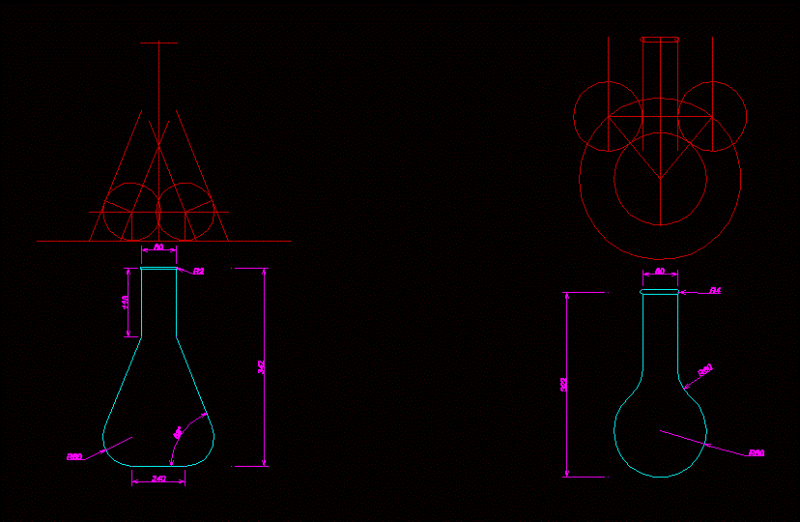 Flask DWG Block for AutoCAD
