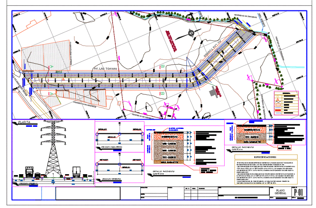 Flexible Pavement DWG Detail for AutoCAD