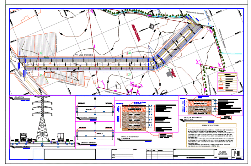 Flexible Pavement DWG Detail for AutoCAD