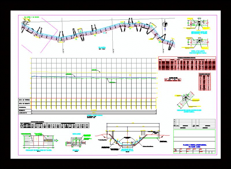 Floor Plans And Project Profile / Channel Constructive Cuts DWG Full Project for AutoCAD