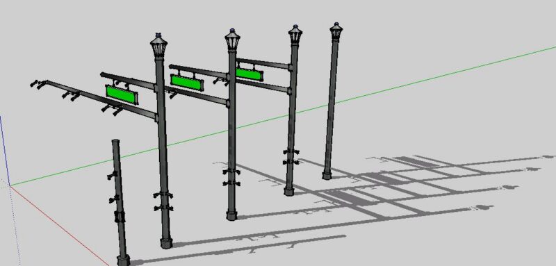 Florida Style Horizontal Traffic Signal 3D SKP Model for SketchUp