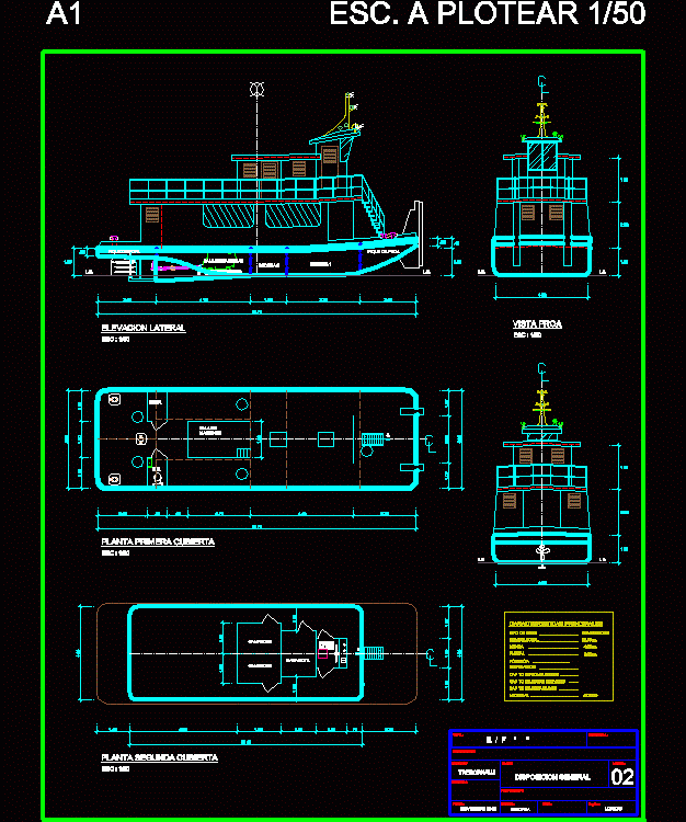 Fluvial Pusher DWG Plan for AutoCAD • Designs CAD