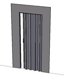 Folding Door 80cm Wide 3D DWG Model for AutoCAD