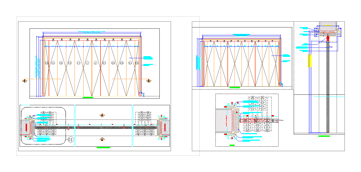 Folding Door Detail Section DWG Section for AutoCAD