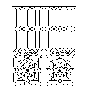 Forged Gate - 2leaves DWG Block for AutoCAD • Designs CAD