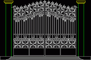 Forged Iron Large Gate DWG Block for AutoCAD