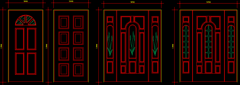 Front Entrance Doors DWG Block for AutoCAD