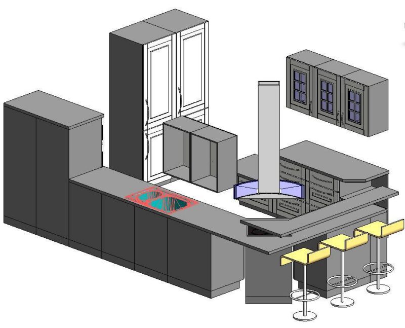 Full Kitchen Full Kitchen 3D DWG Model for AutoCAD