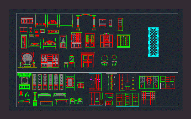 Furniture DWG Elevation for AutoCAD