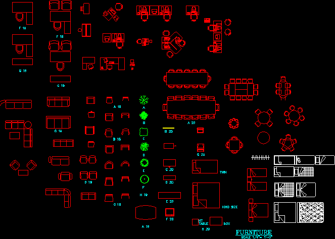 furniture library autocad