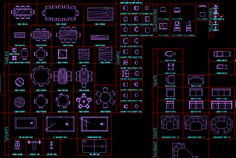 Furniture Library DWG Block for AutoCAD