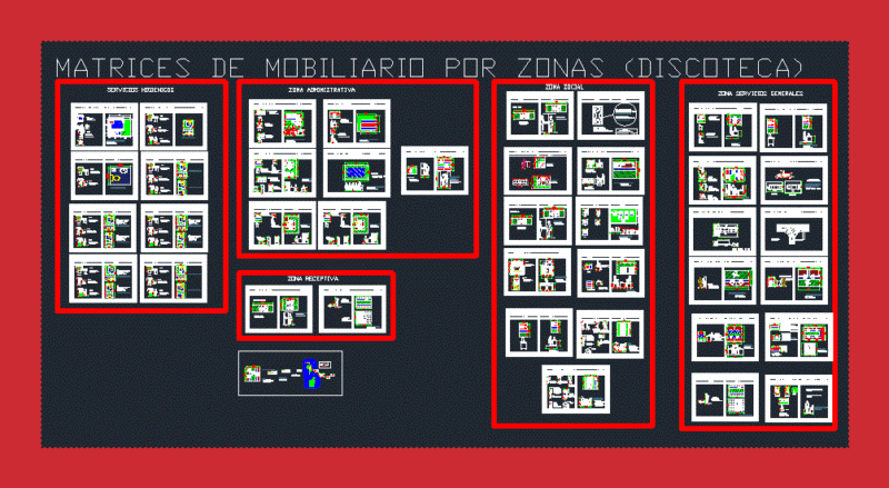Furniture Matrices Discteca DWG Block for AutoCAD