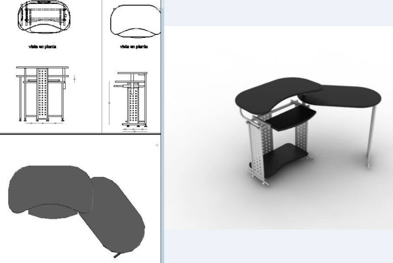Furniture Modern Computer 3D DWG Model for AutoCAD