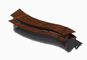 Curved Bench 3D DWG Model for AutoCAD