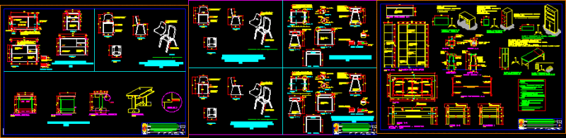 Furniture School DWG Block for AutoCAD