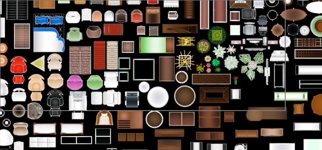 furniture colored blocks dwg block for autocad • designs cad