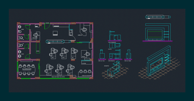 Furniture Of Architecture Office DWG Block for AutoCAD