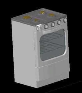 Gas Stove 3D DWG Model for AutoCAD