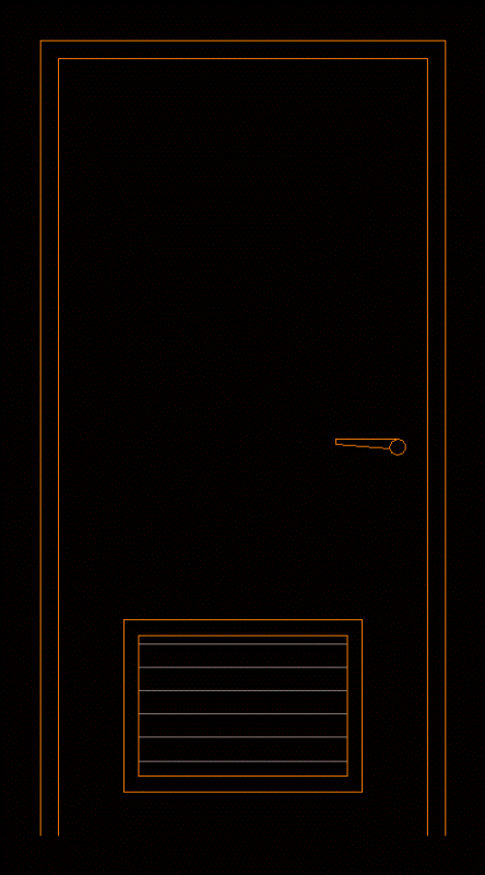 Gate 100 Cm Wide Front View DWG Block for AutoCAD