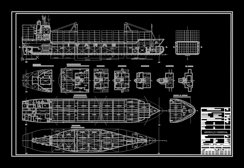 General Arrangement Container DWG Elevation for AutoCAD