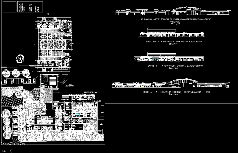 General Hospital Type Ii DWG Full Project for AutoCAD