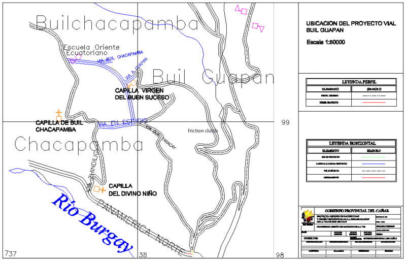 Geometric Road Design For Buil Gauapan, Ecuador DWG Block for AutoCAD