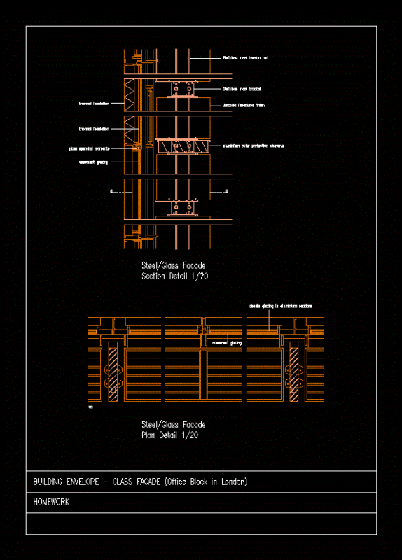 Glass – Facade Detail DWG Detail for AutoCAD