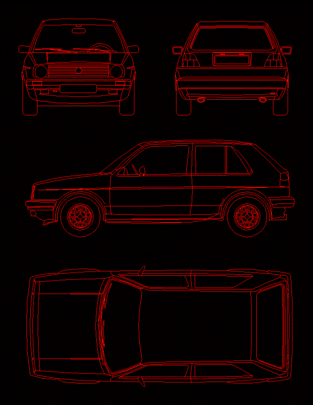 Golf Ii DWG Block for AutoCAD