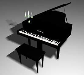 Grand Piano With Bench 3D MAX Model for 3D Studio Max • Designs CAD
