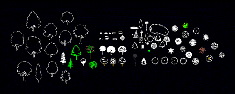 Green Areas 2D DWG Elevation for AutoCAD