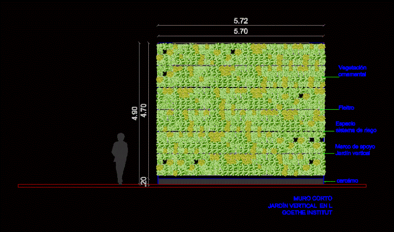 Green Wall DWG Block for AutoCAD