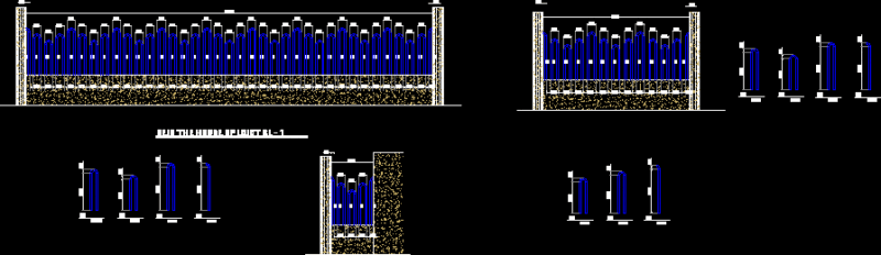 Grill Of Curved Pipe With Constructive Details DWG Detail for AutoCAD