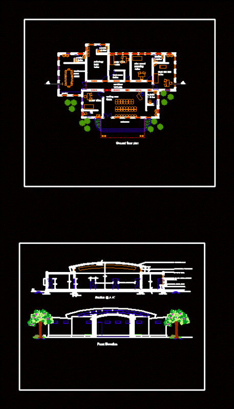 Guest House For Hopsital Staff And A Diagnostic Center DWG Plan for AutoCAD