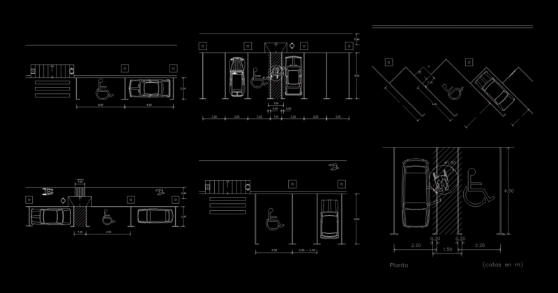 Handicapped Parking 2D DWG Block for AutoCAD