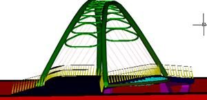 Through Arch Bridge 3D DWG Model For AutoCAD