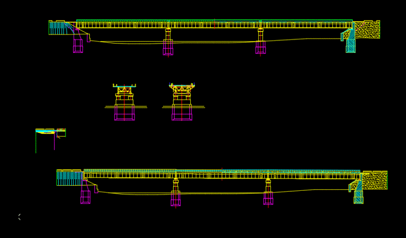 Hanging Bridge Structural Details Plans DWG Plan for AutoCAD