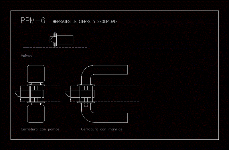 Hardware Handle And Knob Lock And Security DWG Detail for AutoCAD