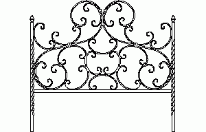 Metal Head Board 2D DWG Block for AutoCAD