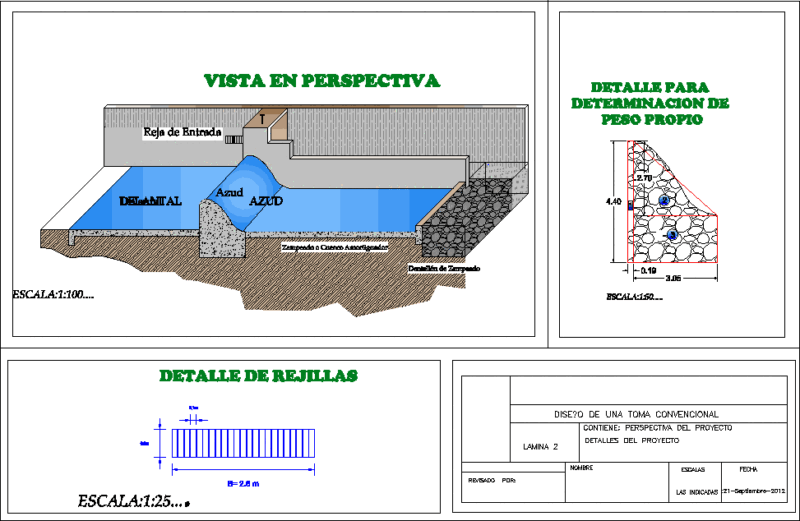 Headworks Barrier Azud DWG Full Project for AutoCAD