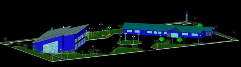 Health Center And Sum Of Salon 3D DWG Model for AutoCAD