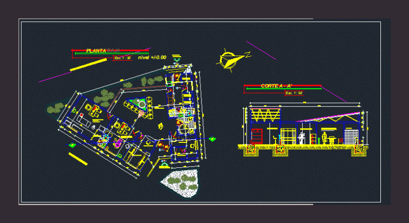 Health Post 2D DWG Plan for AutoCAD