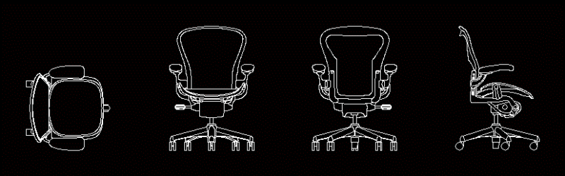 Herman Miller Aeron Chair DWG Block for AutoCAD