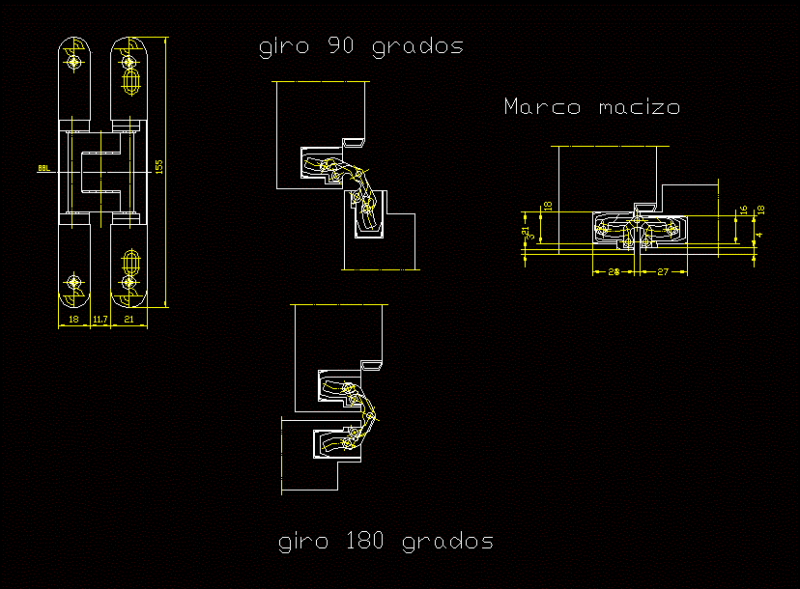 Hidden Hinges DWG Detail for AutoCAD
